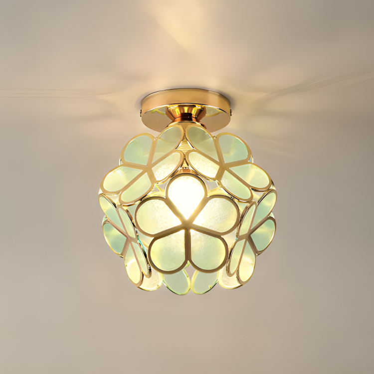Retro-style PVC ceiling lamp – floral pattern for a unique look