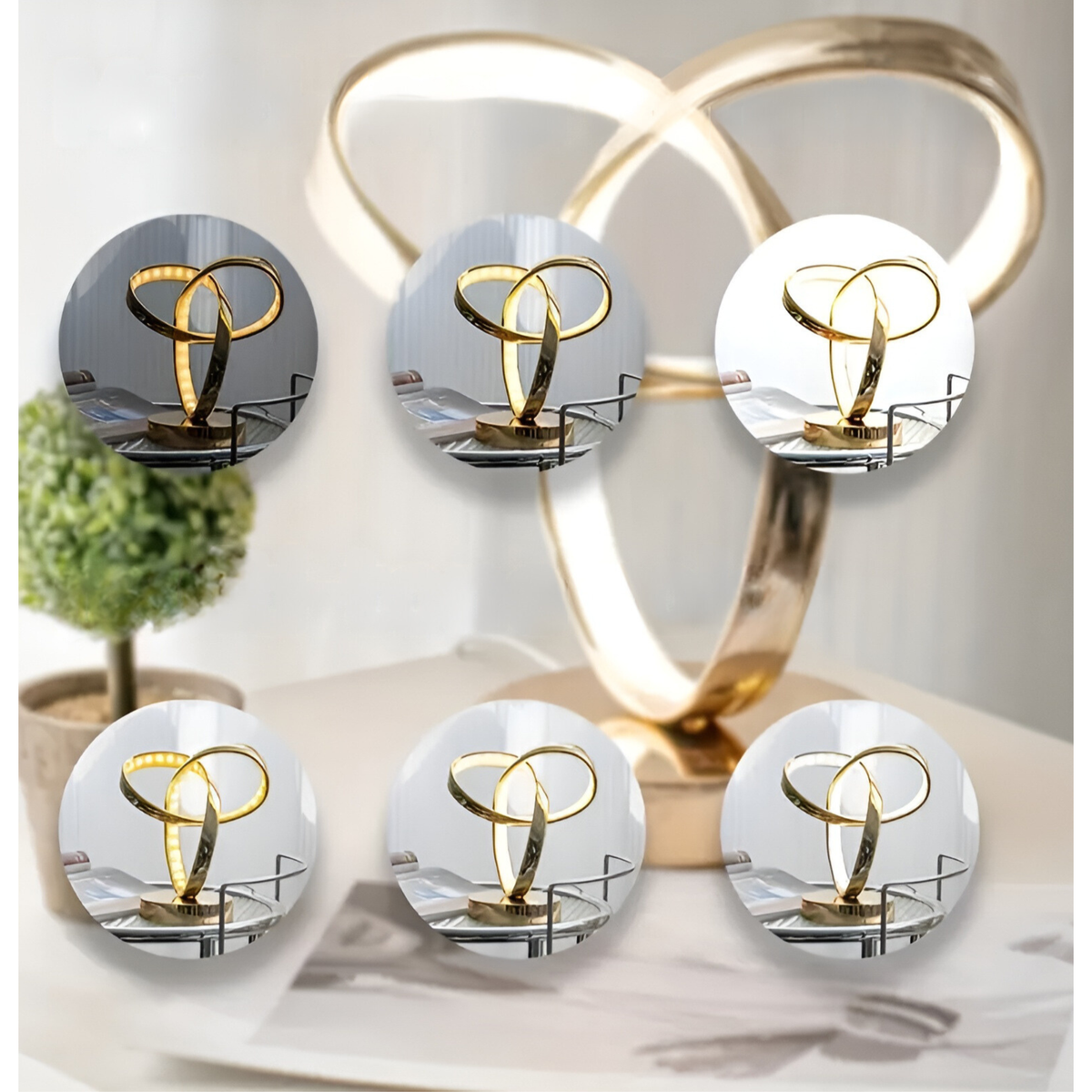 Lamp - Luxurious golden Möbius ring desk reading lamp