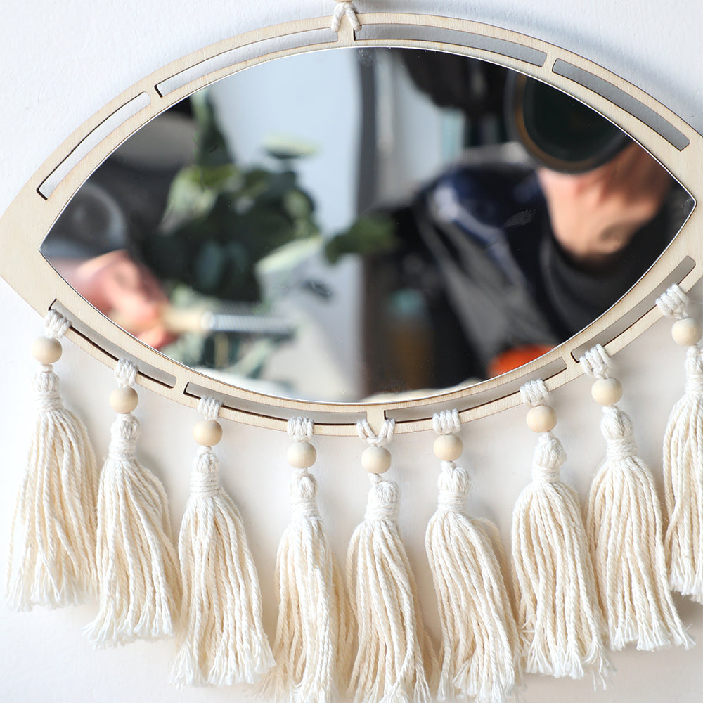 Madigas | Boho Macrame Eye Mirror Wall Decor