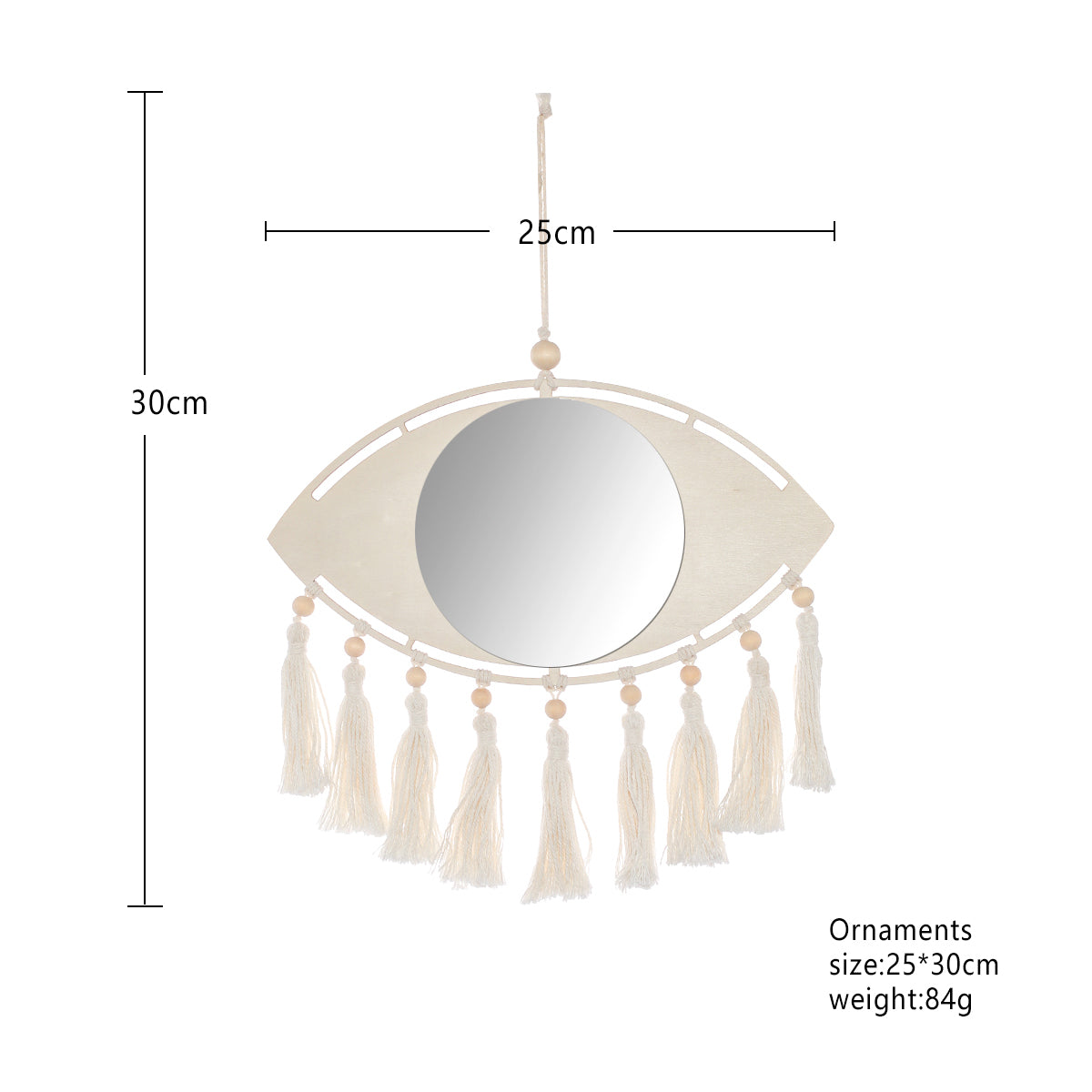 Madigas | Boho Macrame Eye Mirror Wall Decor