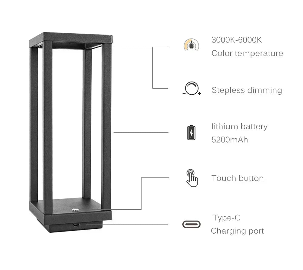 Wireless LED touch sensor table lamp