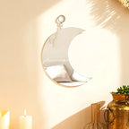 Madigas | Gold Moon Mirror Acrylic Hanging Decorative Wall Mirror