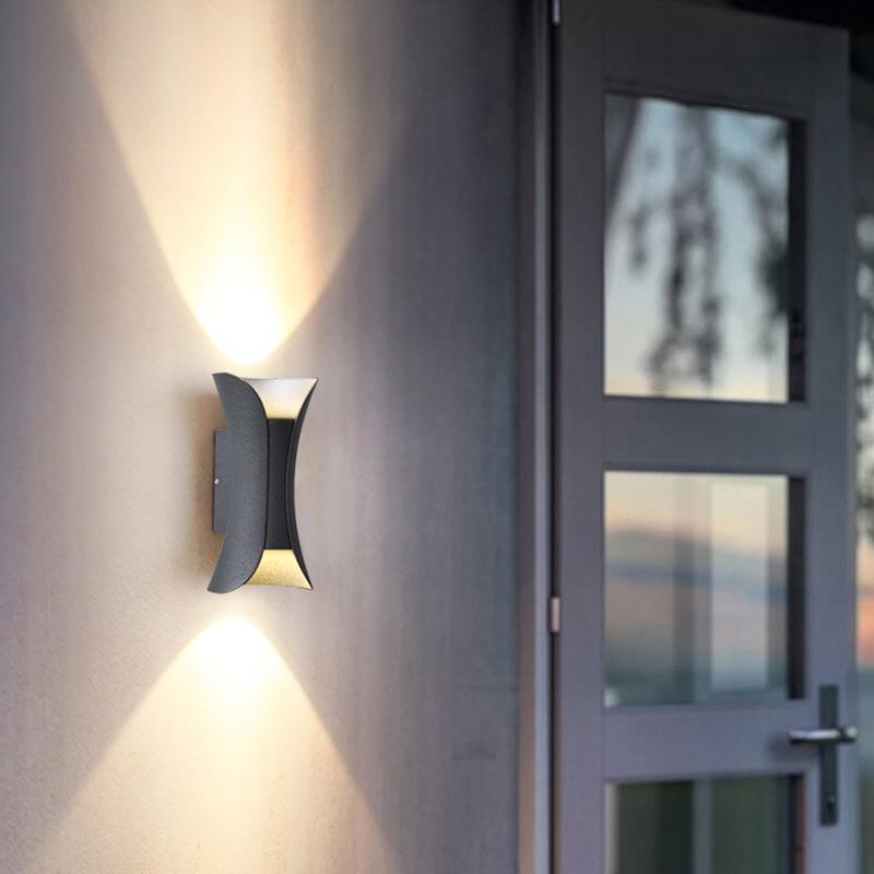 Elegant waterproof LED lamps with curved shape for the garden
