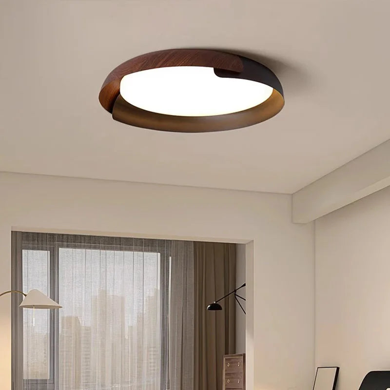 Modern ceiling light with wood look – Stylish LED lighting for the living room
