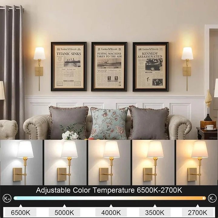 Rechargeable wireless wall light set 2-pack