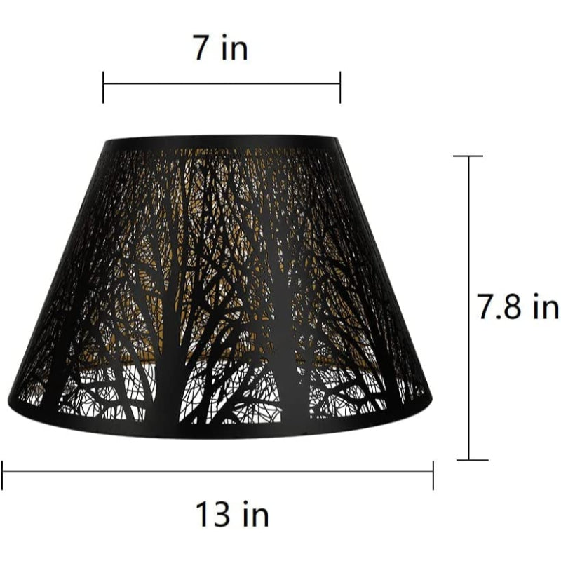 Medium lampshade, fabric lampshade for table lamp and floor lamp, 7x13x7.8 inches, naturally ventilated linen, handmade, spider (white)