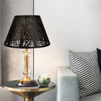 Medium lampshade, fabric lampshade for table lamp and floor lamp, 7x13x7.8 inches, naturally ventilated linen, handmade, spider (white)