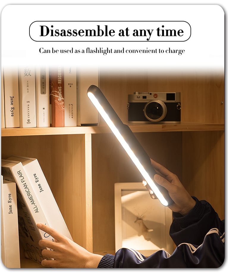 Magnetic rechargeable touch lamp with long battery life