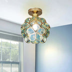 Glass Flower Ceiling Lamp - FloraGlow