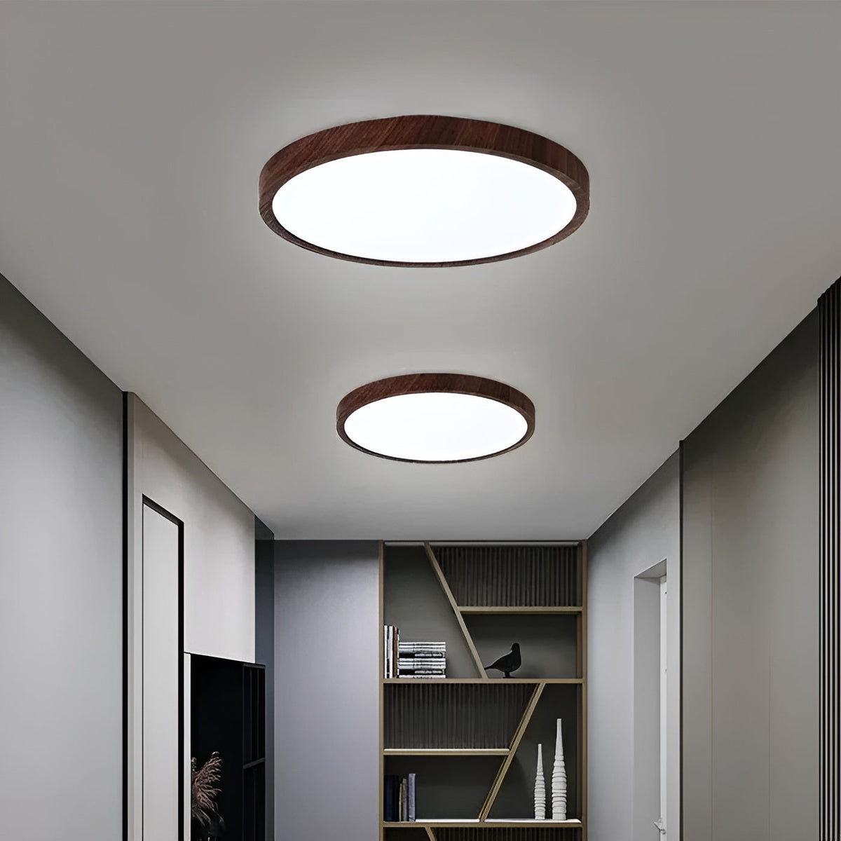 GrainGlow Light - Modern Ultra-Thin Wooden Ceiling Lamp