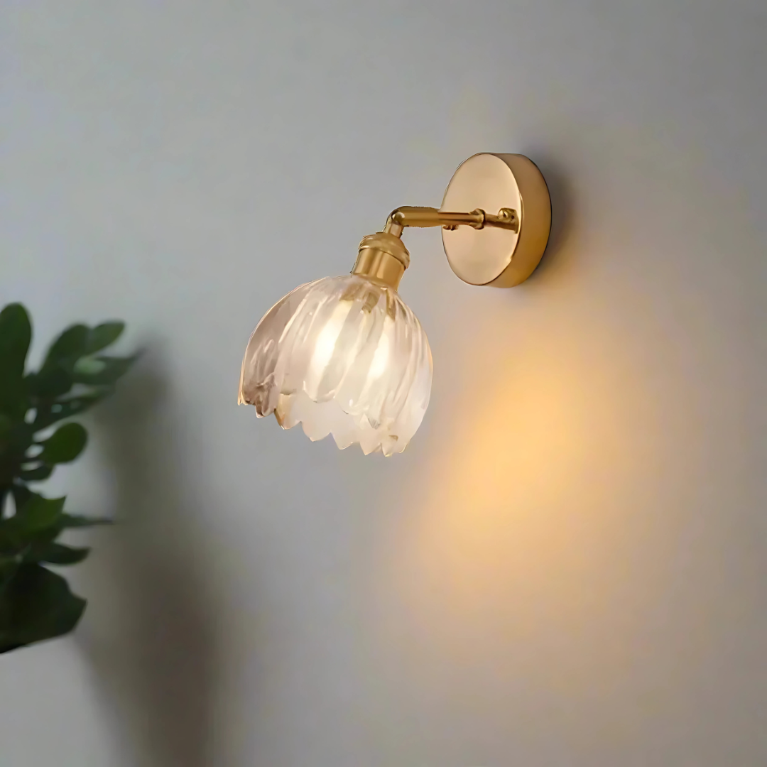 Vintage Glass Wall Lamps Flower Design