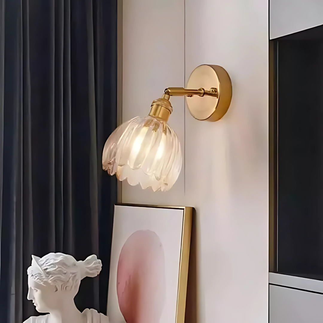 Vintage Glass Wall Lamps Flower Design