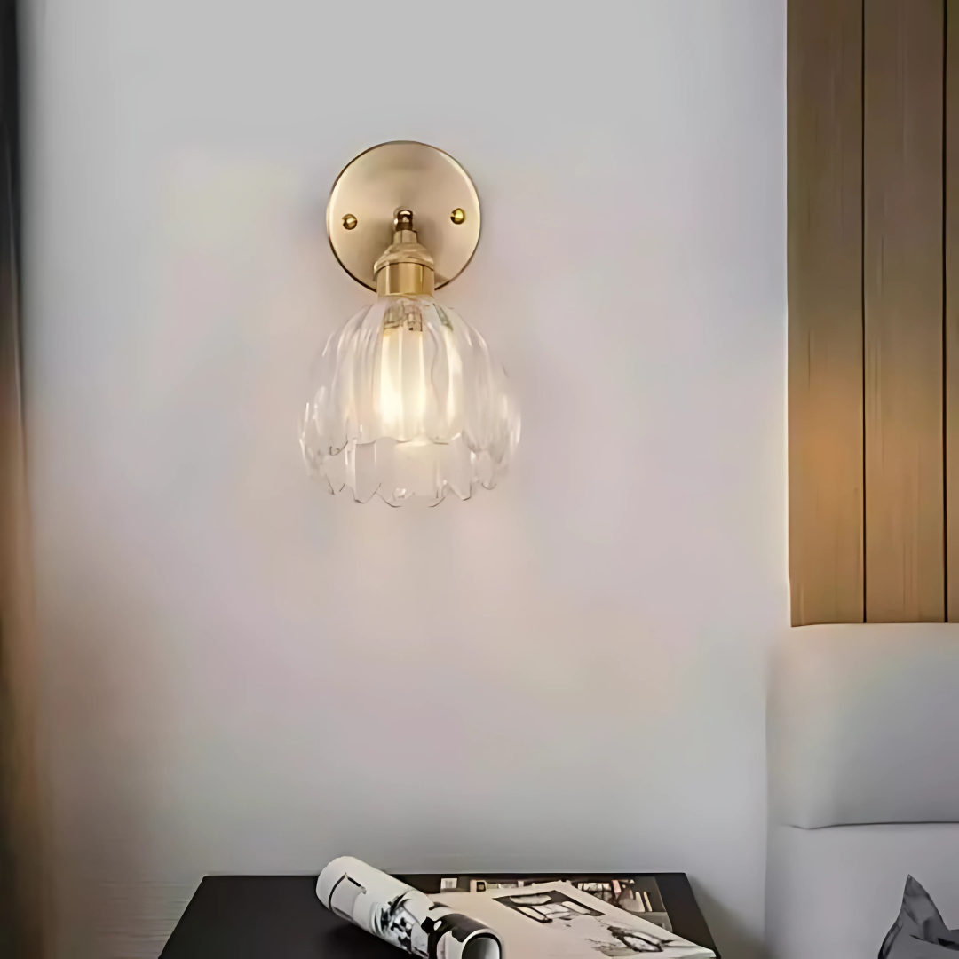 Vintage Glass Wall Lamps Flower Design