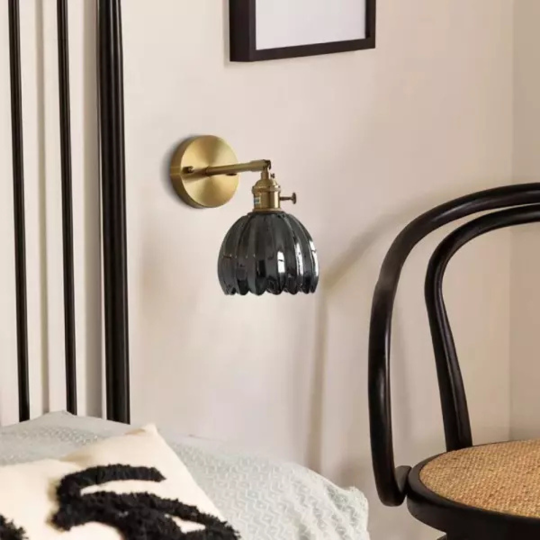 Vintage Glass Wall Lamps Flower Design