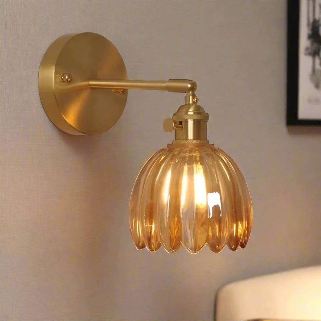 Vintage Glass Wall Lamps Flower Design