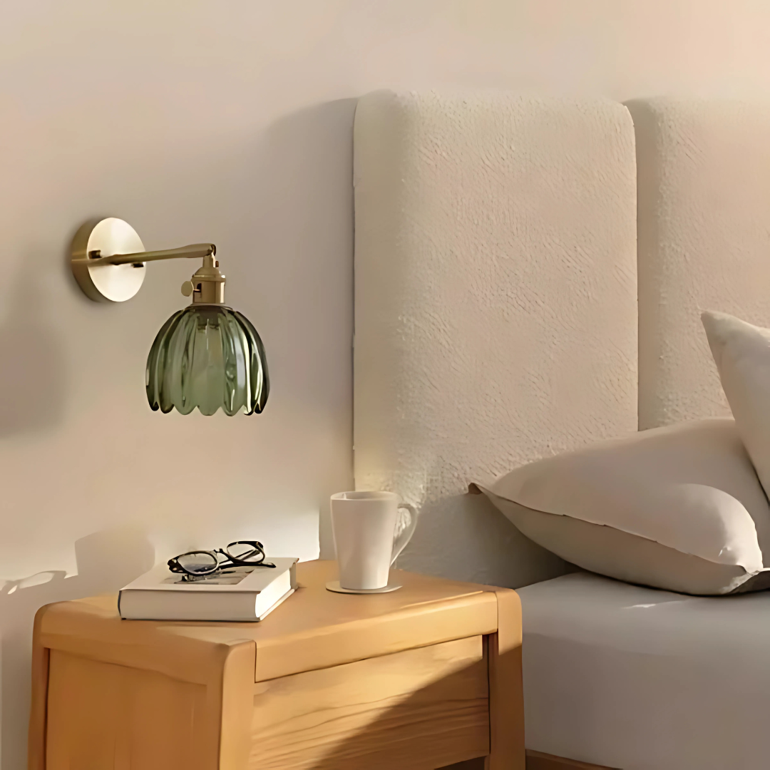 Vintage Glass Wall Lamps Flower Design