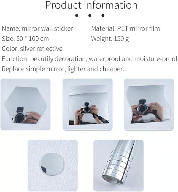 Madigas | Flexible Mirror Sheets | Shatterproof PET Wall Mirror | Peel & Stick Design | Lightweight & Safe