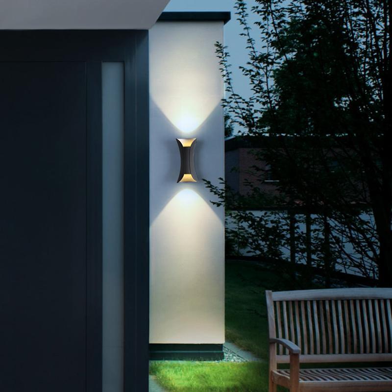 Elegant waterproof LED lamps with curved shape for the garden