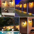 Solar Wall Lights Solar-Powered Deck Lights, Automatic On/Off Waterproof Solar Outdoor Lights Wall-Mounted Solar Decorative Lights for Wall Fence Patio Post Garden Veranda