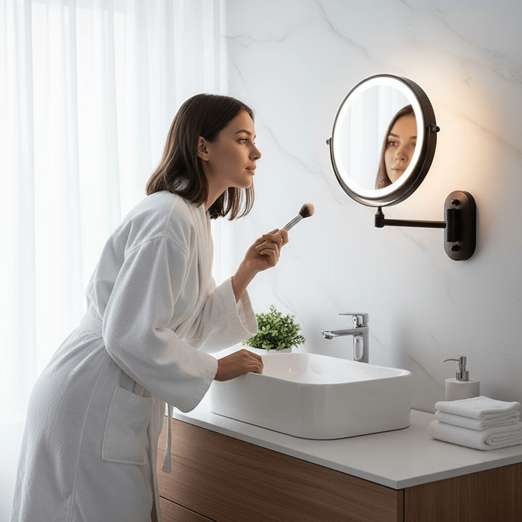 Madigas | LUMIVIEW – Rechargeable LED Magnifying Mirror with Touch Control