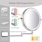 Madigas | LUMIVIEW – Rechargeable LED Magnifying Mirror with Touch Control