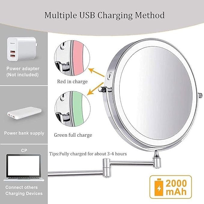 Madigas | LUMIVIEW – Rechargeable LED Magnifying Mirror with Touch Control