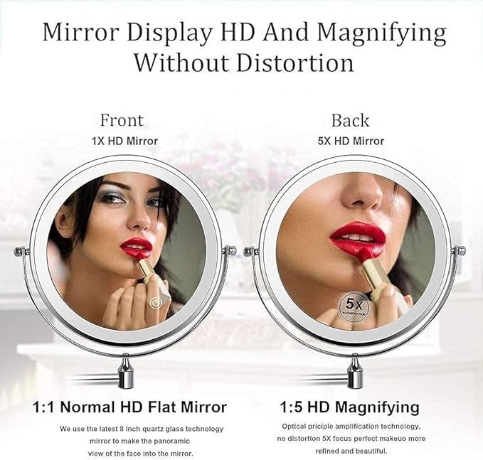Madigas | LUMIVIEW – Rechargeable LED Magnifying Mirror with Touch Control