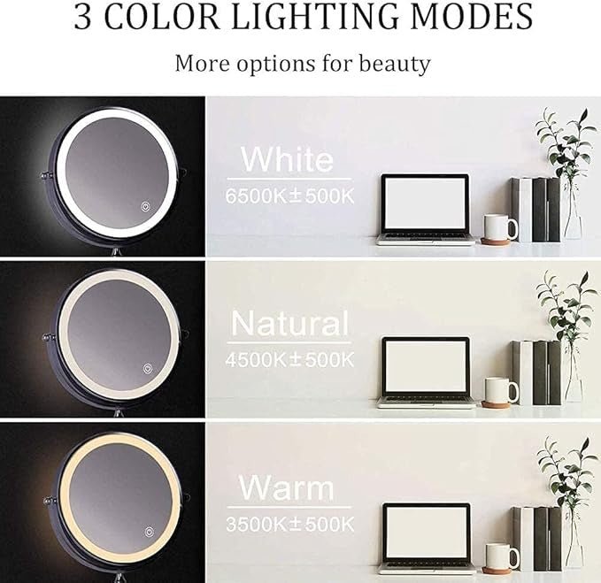 Madigas | LUMIVIEW – Rechargeable LED Magnifying Mirror with Touch Control