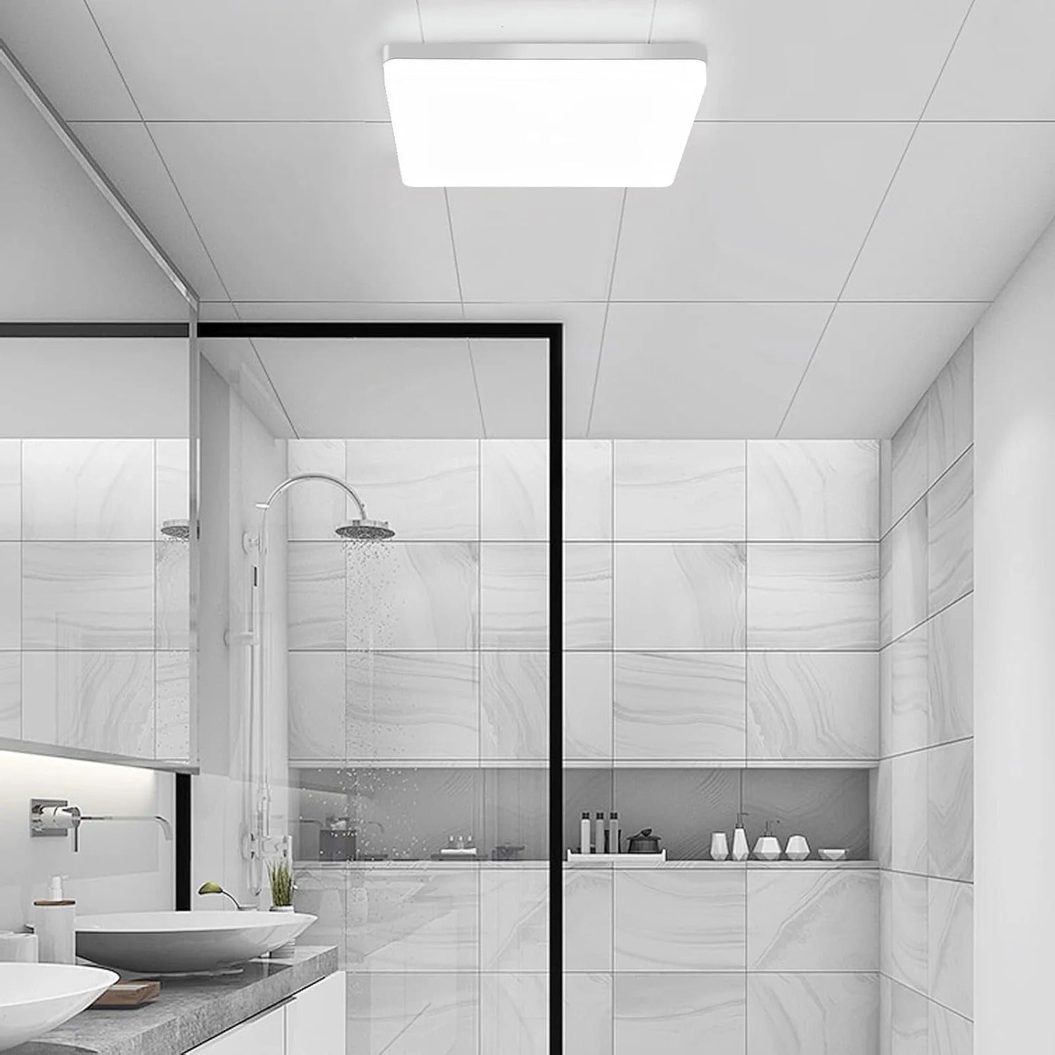 Square LED ceiling light – Even, Pleasant Light | SuitaMadigase for Living Room & Bathroom