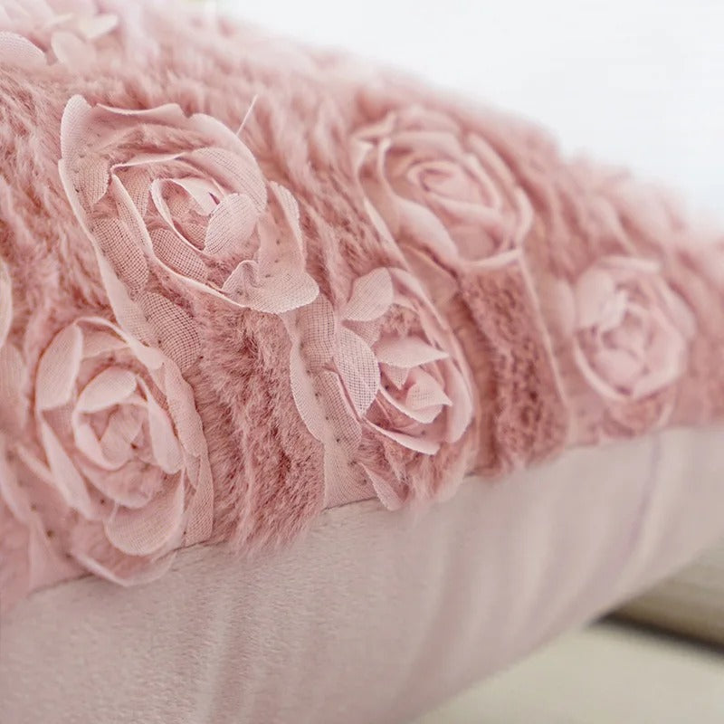 Pink Cushion Cover with Floral Pattern – Decorative Pillowcase for Living Room and Kids Room | Madigas