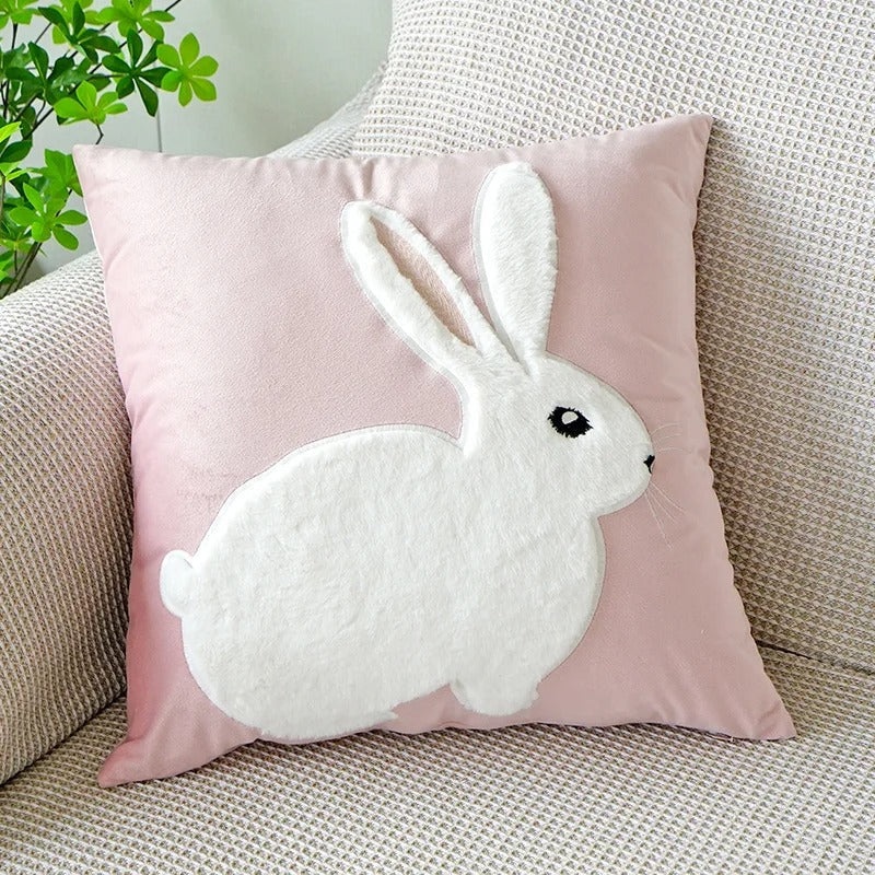 Pink Cushion Cover with Floral Pattern – Decorative Pillowcase for Living Room and Kids Room | Madigas