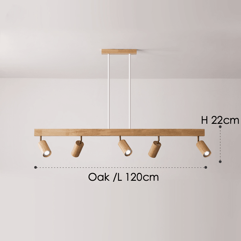 Adjustable Wood Ceiling Lamp Minimalist Solid Wood