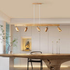 Adjustable Wood Ceiling Lamp Minimalist Solid Wood