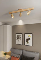 Adjustable Wood Ceiling Lamp Minimalist Solid Wood