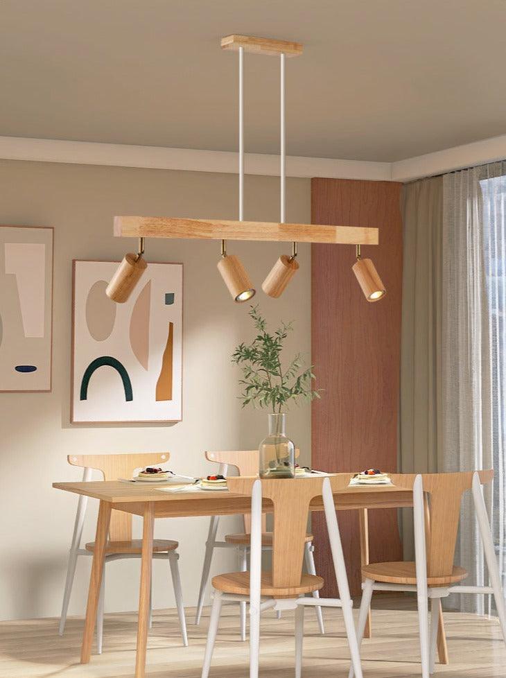 Adjustable Wood Ceiling Lamp Minimalist Solid Wood
