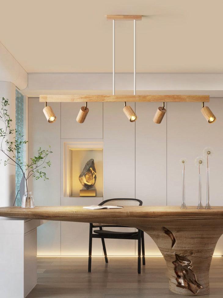 Adjustable Wood Ceiling Lamp Minimalist Solid Wood