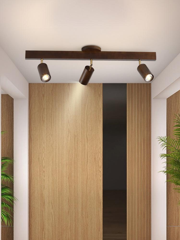 Adjustable Wood Ceiling Lamp Minimalist Solid Wood