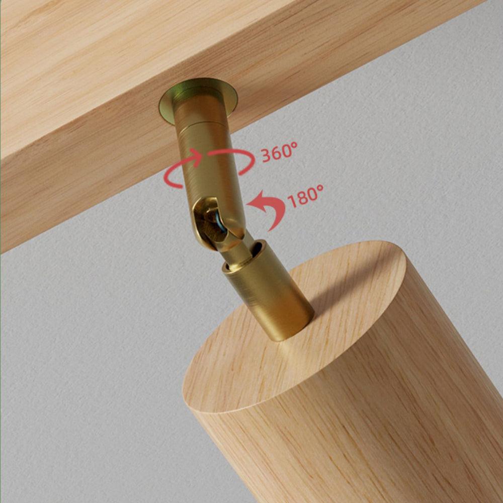Adjustable Wood Ceiling Lamp Minimalist Solid Wood