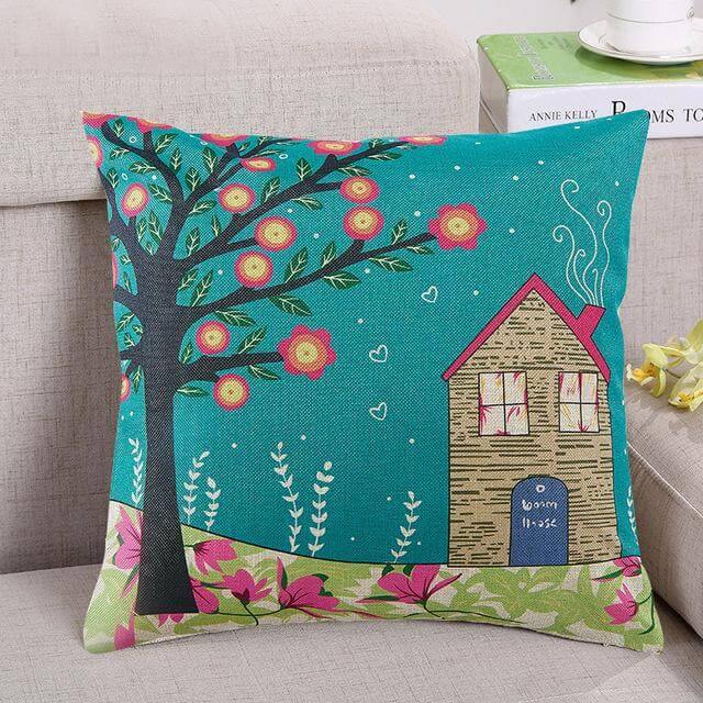 Decorative Tree Printed Home Cute Pillow Cases | Madigas