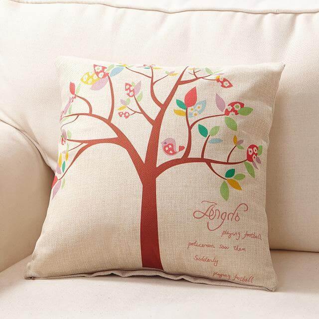 Decorative Tree Printed Home Cute Pillow Cases | Madigas