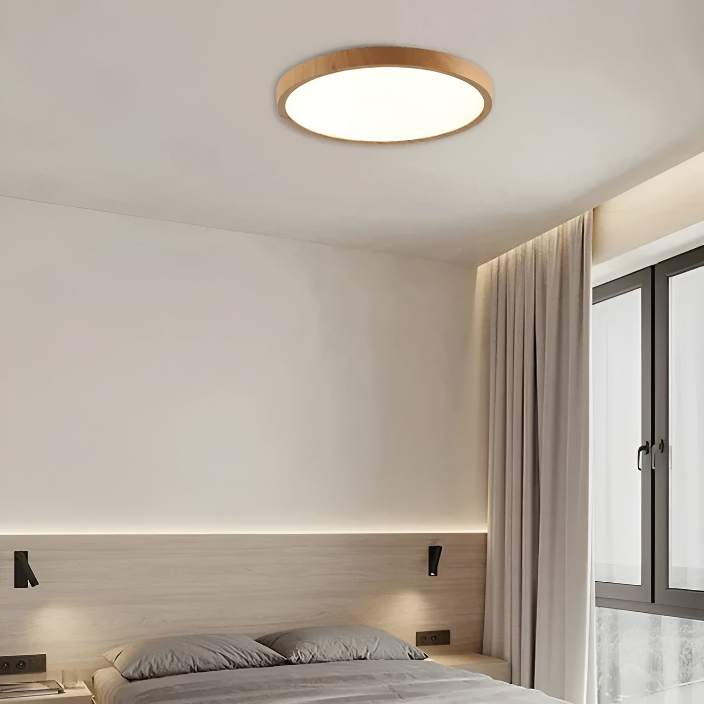 GrainGlow Light - Modern Ultra-Thin Wooden Ceiling Lamp