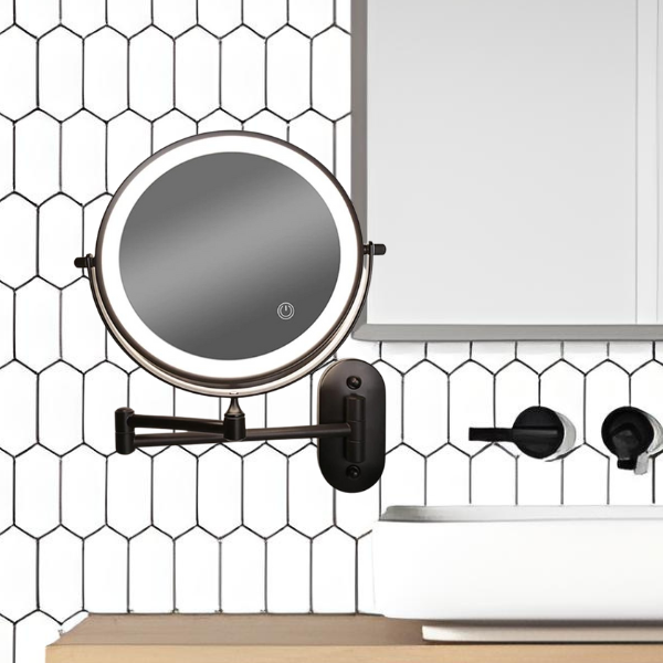 LED Wall-Mounted Bathroom Mirror with Magnification Madigas