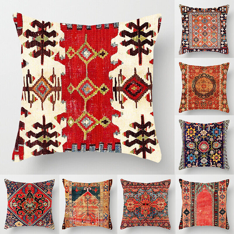 Ethnic Boho Mandala Print Linen Throw Pillow Case Sofa Cushion Cover Home Decor# Madigas