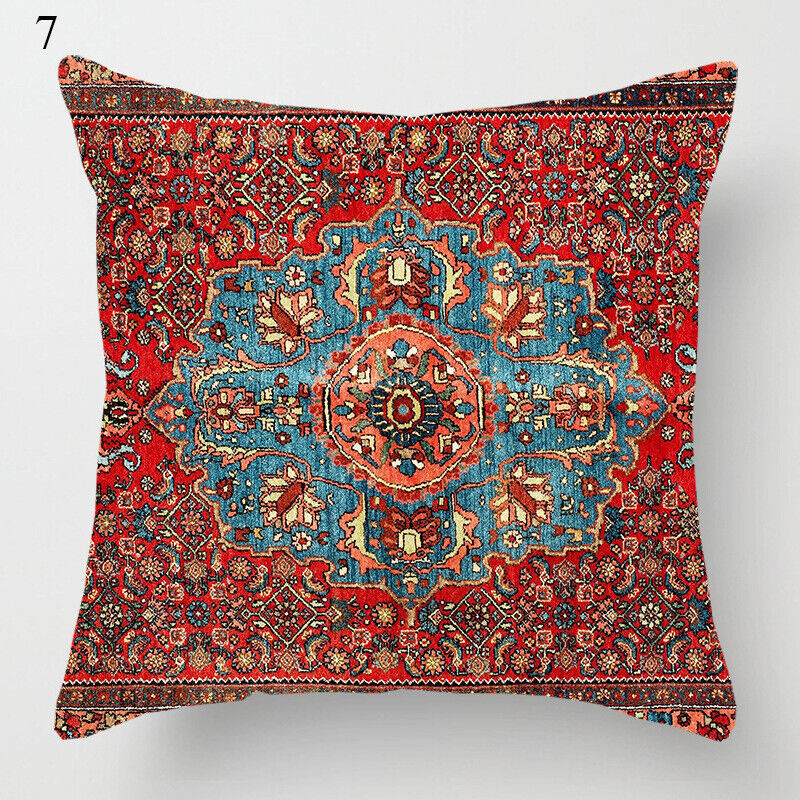 Ethnic Boho Mandala Print Linen Throw Pillow Case Sofa Cushion Cover Home Decor# Madigas