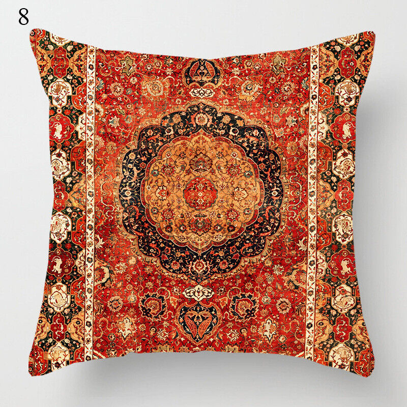 Ethnic Boho Mandala Print Linen Throw Pillow Case Sofa Cushion Cover Home Decor# Madigas