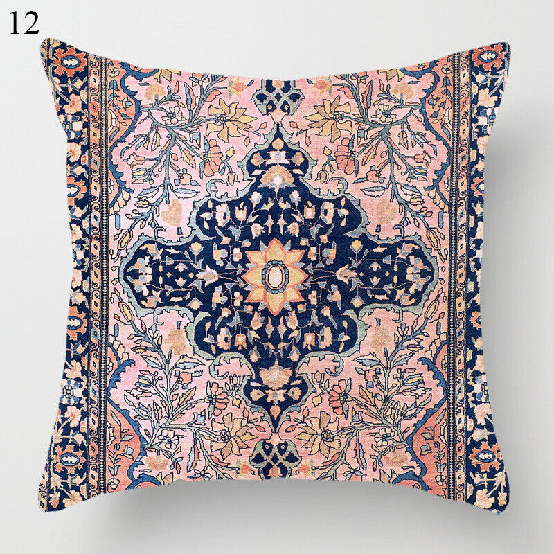 Ethnic Boho Mandala Print Linen Throw Pillow Case Sofa Cushion Cover Home Decor# Madigas