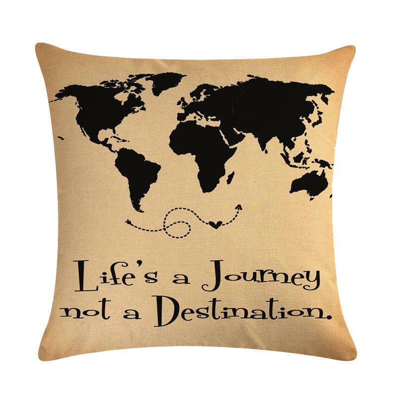 18" Throw Pillow Case Cushion Cover Home Decor Vintage World Map Pattern Cojines Madigas