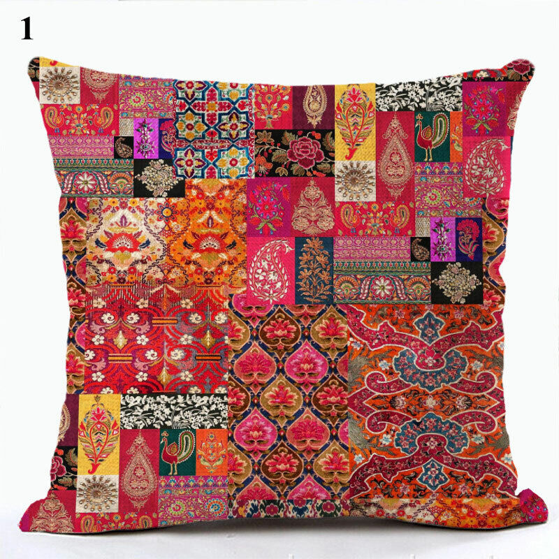 Ethnic Boho Mandala Print Throw Pillow Case Sofa Cushion Cover Home Decor Madigas