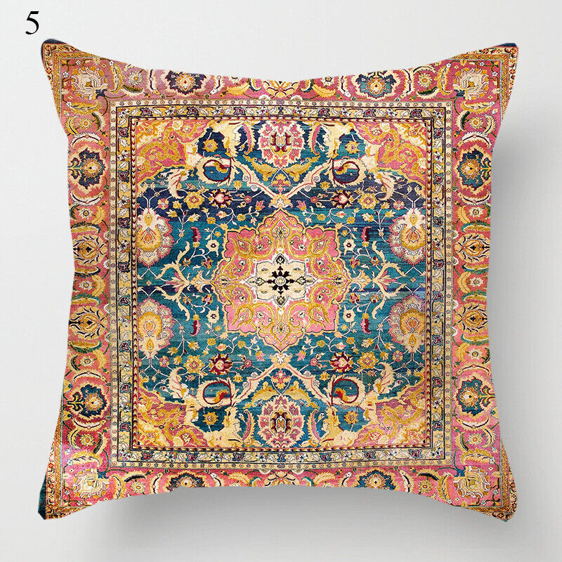 Ethnic Boho Mandala Print Throw Pillow Case Sofa Cushion Cover Home Decor Madigas