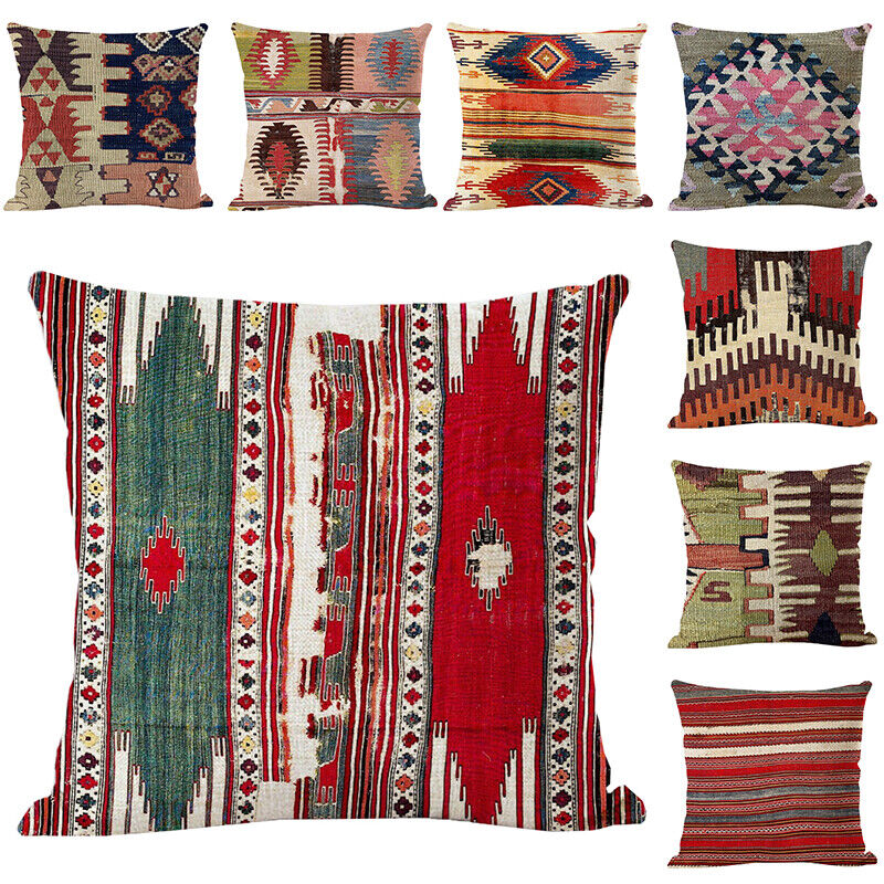 Ethnic Boho Mandala Print Throw Pillow Case Sofa Cushion Cover Home Decor Madigas